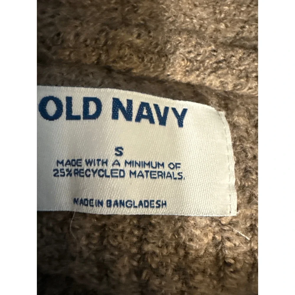 Old Navy Mens Small Brown Shawl Collar Cardigan Sweater Ribbed Knit Grunge